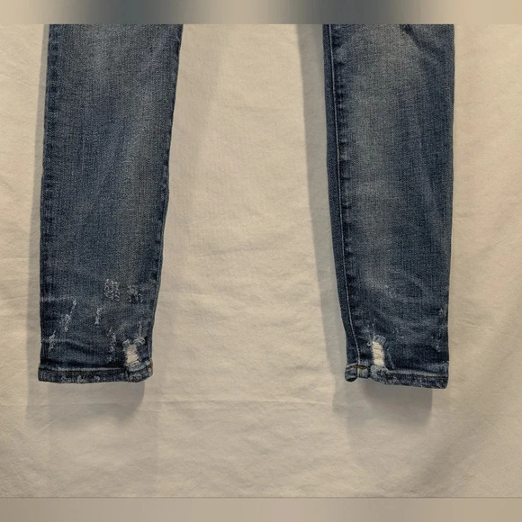 Madewell women's 9" high rise skinny jeans # J0513 , destructed hem , size 25 - Picture 2 of 10